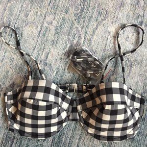 NWT Gingham Bikini Top